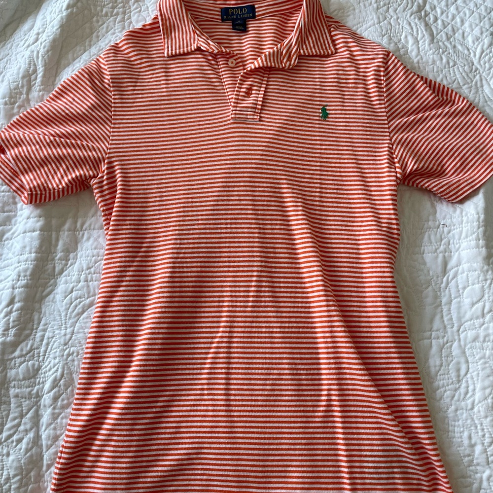 Polo Ralph Lauren Orange Striped Shirt - Youth XL 18-20